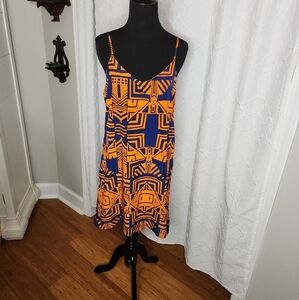 Everly Orange Purple‎ Print Dress Size 4